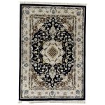 230 x 160cm Sarouk Farahan Design Navy Blue Rug