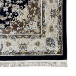 230 x 160cm Sarouk Farahan Design Navy Blue Rug - Image 8