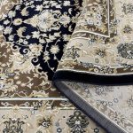 230 x 160cm Sarouk Farahan Design Navy Blue Rug - Image 7