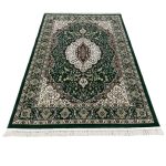 230 x 160cm Classic Royal Kashan Medallion Area Green Rug