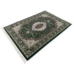 230 x 160cm Classic Royal Kashan Medallion Area Green Rug - Image 3