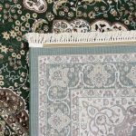 230 x 160cm Classic Royal Kashan Medallion Area Green Rug