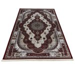230 x 160cm Classic Tabriz Scalloped Medallion Burgundy Area Rug