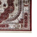 230 x 160cm Classic Tabriz Scalloped Medallion Burgundy Area Rug - Image 8
