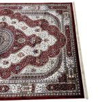 230 x 160cm Classic Tabriz Scalloped Medallion Burgundy Area Rug