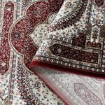230 x 160cm Classic Tabriz Scalloped Medallion Burgundy Area Rug - Image 7