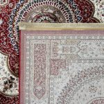 230 x 160cm Classic Tabriz Scalloped Medallion Burgundy Area Rug