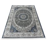 230 x 160cm Persian Tabriz Oval Medallion Grey Area Rug - Image 2