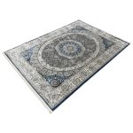 230 x 160cm Persian Tabriz Oval Medallion Grey Area Rug - Image 3