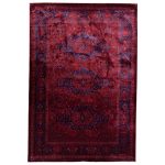 290 x 200cm Classic Afghan Sarouk Design Red & Navy Rug