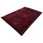 290 x 200cm Classic Afghan Sarouk Design Red & Navy Rug - Image 3