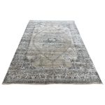 290 x 200cm Contemporary Distressed Medallion Rug in Cool Grey & Warm Taupe - Image 2