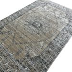 290 x 200cm Contemporary Distressed Medallion Rug in Cool Grey & Warm Taupe - Image 5