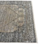 290 x 200cm Contemporary Distressed Medallion Rug in Cool Grey & Warm Taupe - Image 6