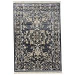 290 x 200cm Persian Floral Medallion Rug in Midnight Grey & Soft Gold