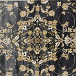 290 x 200cm Persian Floral Medallion Rug in Midnight Grey & Soft Gold - Image 4