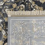 290 x 200cm Persian Floral Medallion Rug in Midnight Grey & Soft Gold - Image 8