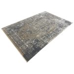 290 x 200cm Transitional Stonewashed Medallion Accent Rug in Dark Grey & Sand - Image 3