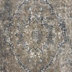 290 x 200cm Transitional Stonewashed Medallion Accent Rug in Dark Grey & Sand - Image 5