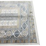 290 x 200cm Geometric Tribal Caucasian Style Cream & Ivory Rug - Image 6