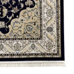 290 x 200cm Persian Tabriz Floral Design Navy Rug - Image 6