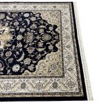 290 x 200cm Persian Tabriz Floral Design Navy Rug