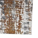 290 x 200cm Modern Abstract Oxidized Iron & Charcoal Wash Rug in Copper Rust & Silver - Image 7