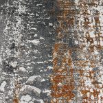 290 x 200cm Modern Abstract Oxidized Iron & Charcoal Wash Rug in Copper Rust & Silver - Image 4
