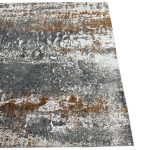 290 x 200cm Modern Abstract Oxidized Iron & Charcoal Wash Rug in Copper Rust & Silver - Image 6
