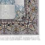 300 x 200cm Contemporary Persian Fusion Medallion Rug in Ice Blue & Silver Cream - Image 7