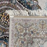 300 x 200cm Contemporary Persian Fusion Medallion Rug in Ice Blue & Silver Cream - Image 8