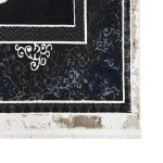 290 x 200cm Modern High-Contrast Scalloped Medallion Midnight Black & Cream Rug - Image 7