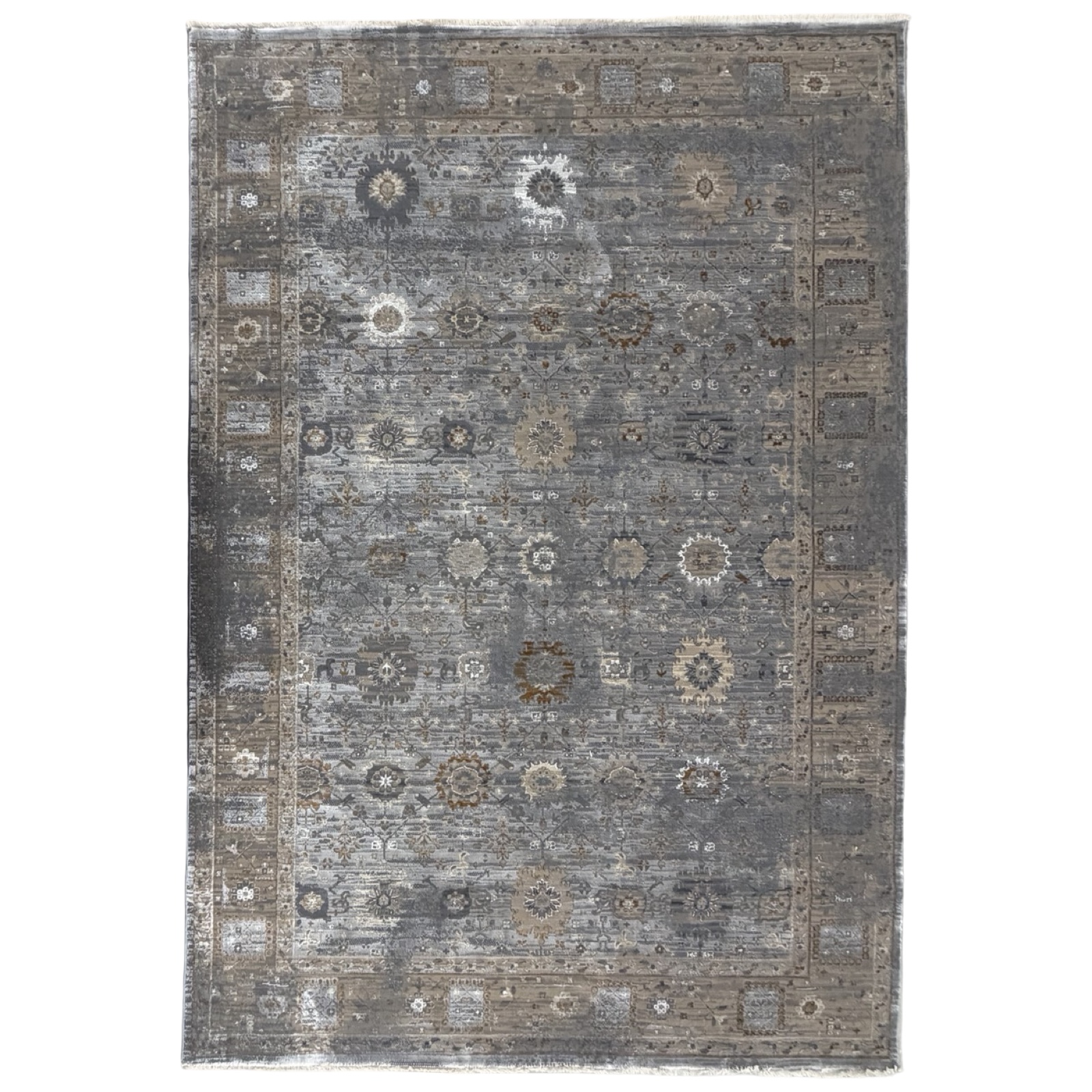 230 x 160 ddsnsmmhh_81 290 x 200cm Transitional Weathered Oushak Style Slate Grey Rug - Image 1