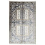290 x 200cm Geometric Tribal Caucasian Style Cream & Ivory Rug