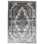 290 x 200cm Classic Tabriz Scalloped Medallion Grey Area Rug