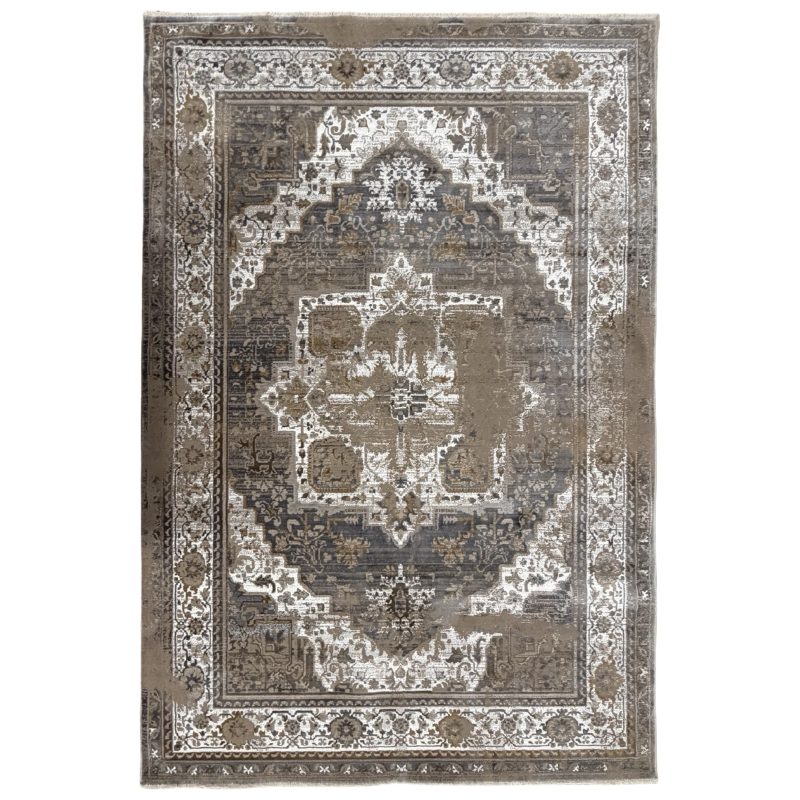 290 x 200cm Modern Distressed Heriz Style Beige Rug