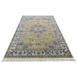 290 x 200cm Persian Isfahan Medallion Warm Gold & Cream Rug - Image 2