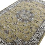 290 x 200cm Persian Isfahan Medallion Warm Gold & Cream Rug - Image 5