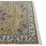 290 x 200cm Persian Isfahan Medallion Warm Gold & Cream Rug - Image 6