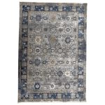 290 x 200cm Transitional Weathered Oushak Style Grey And Blue Rug