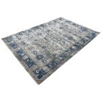 290 x 200cm Transitional Weathered Oushak Style Grey And Blue Rug - Image 3