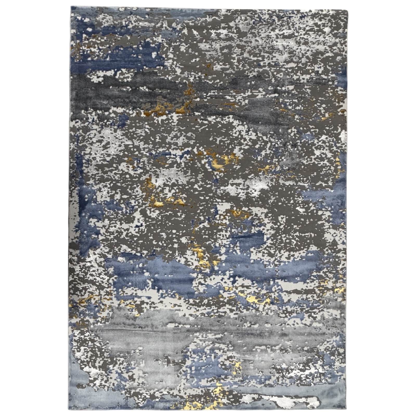230 x 160 ddsnsmmhhbzjsjs_58 290 x 200cm Industrial Abstract Patina Grey, Blue & Gold Rug - Image 1