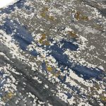 290 x 200cm Industrial Abstract Patina Grey, Blue & Gold Rug - Image 4