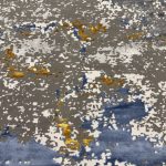 290 x 200cm Industrial Abstract Patina Grey, Blue & Gold Rug - Image 5