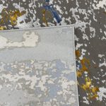 290 x 200cm Industrial Abstract Patina Grey, Blue & Gold Rug - Image 8