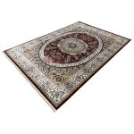 290 x 200cm Persian Tabriz Oval Medallion Red Area Rug - Image 3