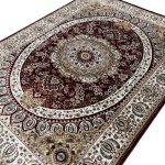290 x 200cm Persian Tabriz Oval Medallion Red Area Rug - Image 5