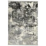 230 x 160cm Modern Urban Pixelated Grid Silver Rug