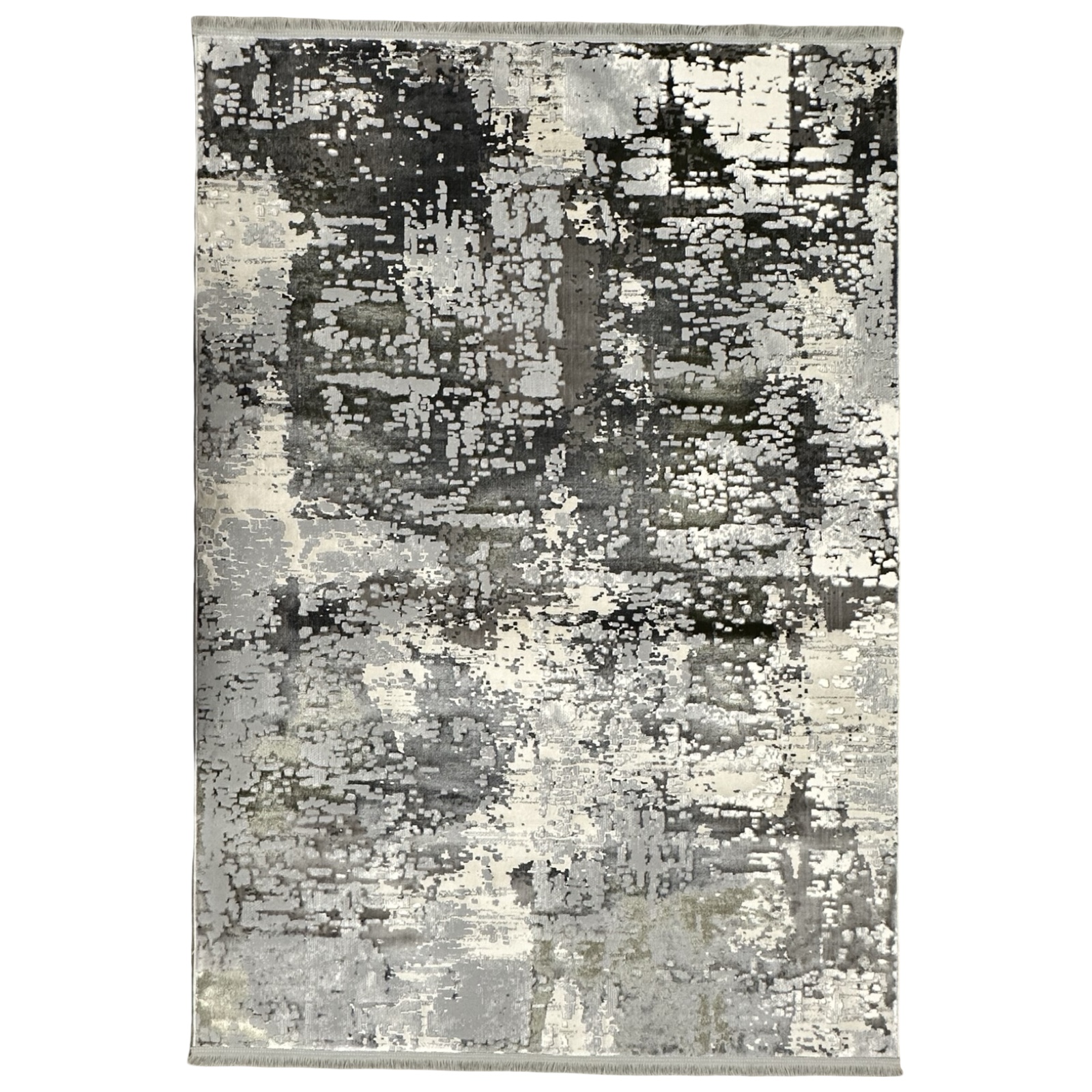 230000jnbv_32 230 x 160cm Modern Urban Pixelated Grid Silver Rug - Image 1