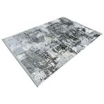 230 x 160cm Modern Urban Pixelated Grid Silver Rug - Image 3